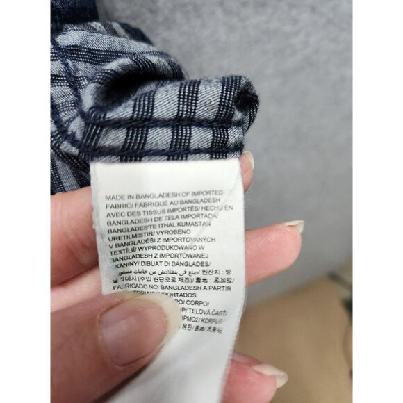 Calvin Klein Jeans Mens Blue Striped Short Sleeve Button-Down Shirt Size L - Picture 5 of 6